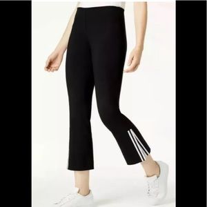 Bar III pull on cropped pants black white XS